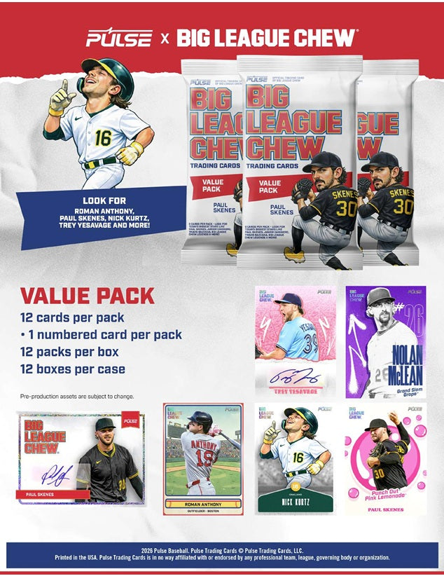 2026 Pulse Big League Chew MLB Baseball Value Pack/Box PRE ORDER