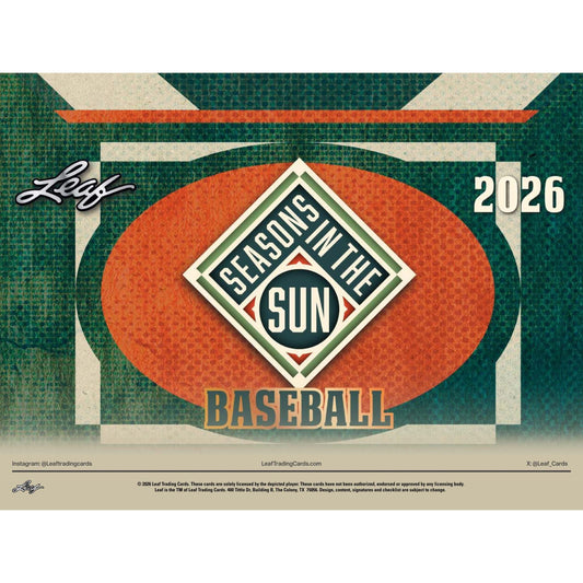 2026 Leaf Seasons In The Sun Baseball Box (Presell)