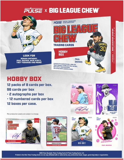 2026 Pulse Big League Chew MLB Baseball Hobby Box PRE ORDER