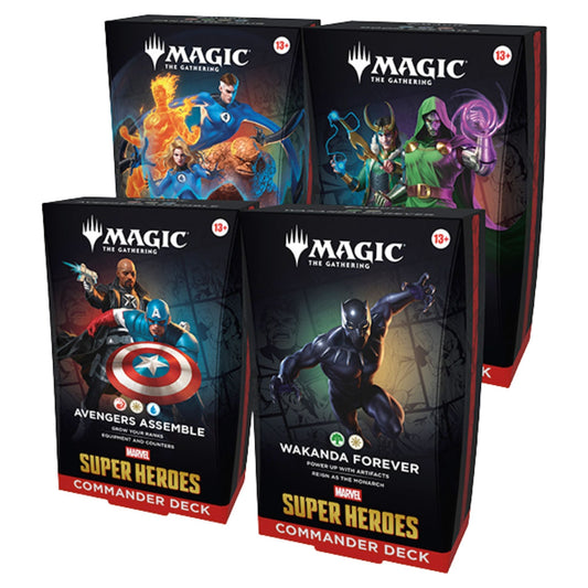 Magic The Gathering Universes Beyond Marvel Super Heroes Commander Deck Display (4 Decks) (Presell)