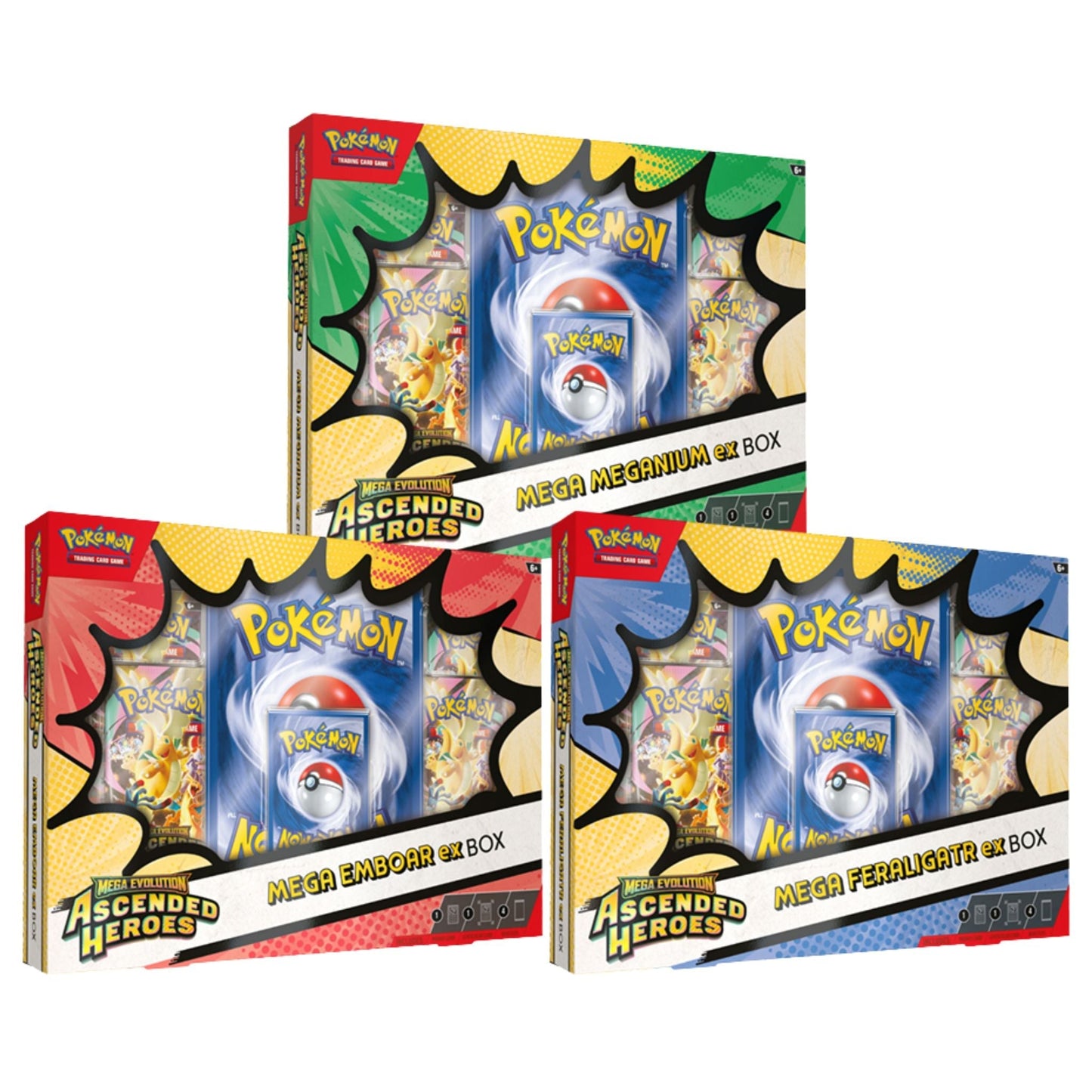 Pokemon Mega Evolution Ascended Heroes Ex Box (Mega Meganium, Mega Emboar or Mega Feraligatr)