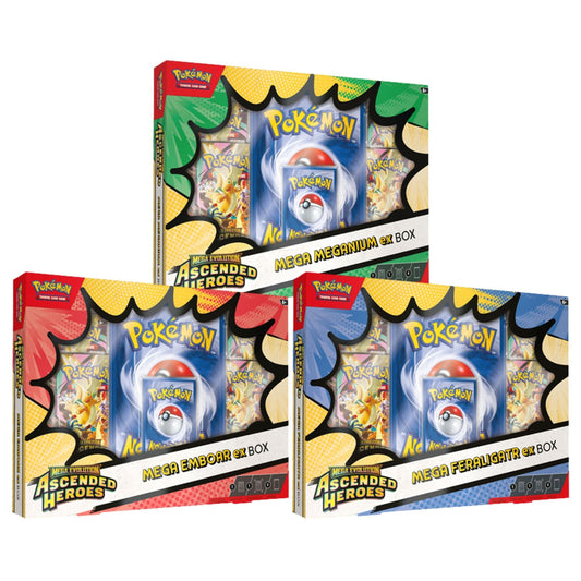Pokemon Mega Evolution Ascended Heroes Ex Box (Mega Meganium, Mega Emboar or Mega Feraligatr)