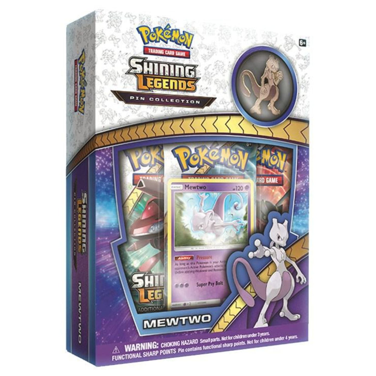 Pokemon Sun & Moon Shining Legends Mewtwo Pin Collection Box
